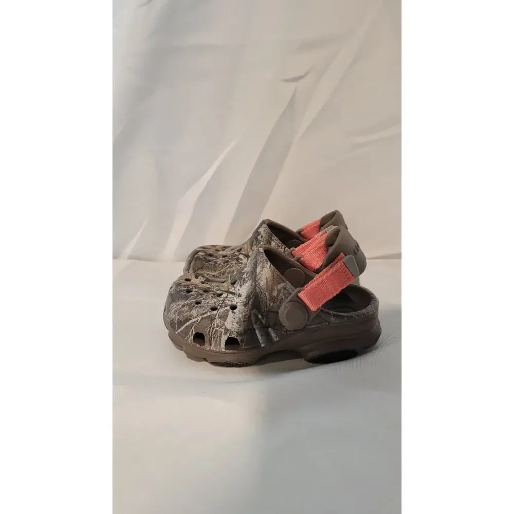 Crocs Kids Realtree Camo Clogs Size C5 Hunting Outdoor Slip On Very Good